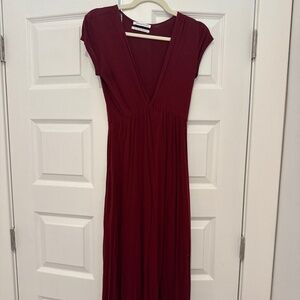 Maroon midi dress